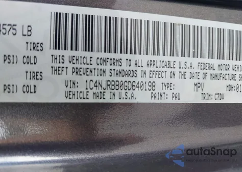 2016 Jeep Patriot Sport из США, поврежденный, VIN 1C4NJRBB0GD640198